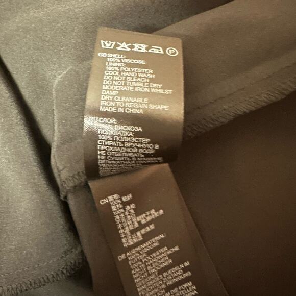 Reiss Rayah Printed Flippy Dress Blue Size 12 Mini Tie Detail Party Event Work - Picture 13 of 13